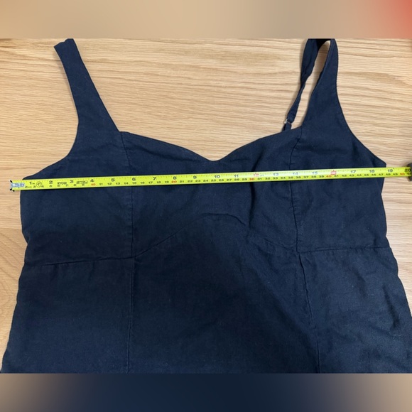 Abercrombie & Fitch Corset Seamed Linen Blend Mini Dress size XL Black - Picture 7 of 7